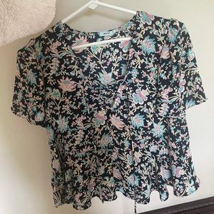 Urban Outfitters Futter Sleeve Floral Blouse